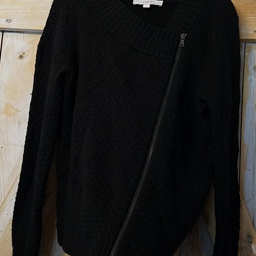 Loft Medium Black Sweater Jacket - image 3